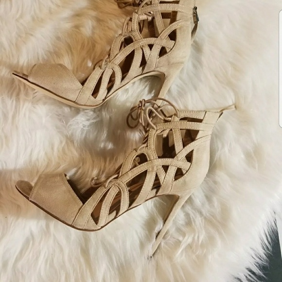 Call It Spring Shoes - Sassy Open Toe lace-up heels